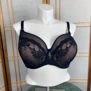 TORRID 46DD BLACK LACE LOOK BRA